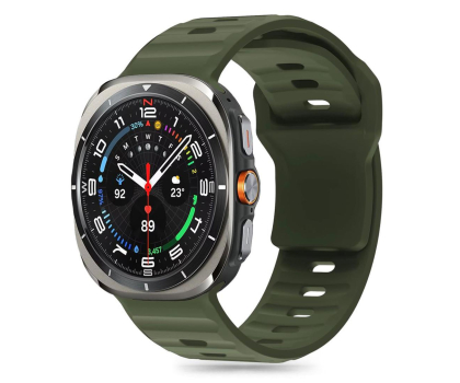 Pasek i akcesoria do zegarków TECH-PROTECT Silicone Line do Galaxy Watch Ultra (47 mm) Olive Green 5906302376445